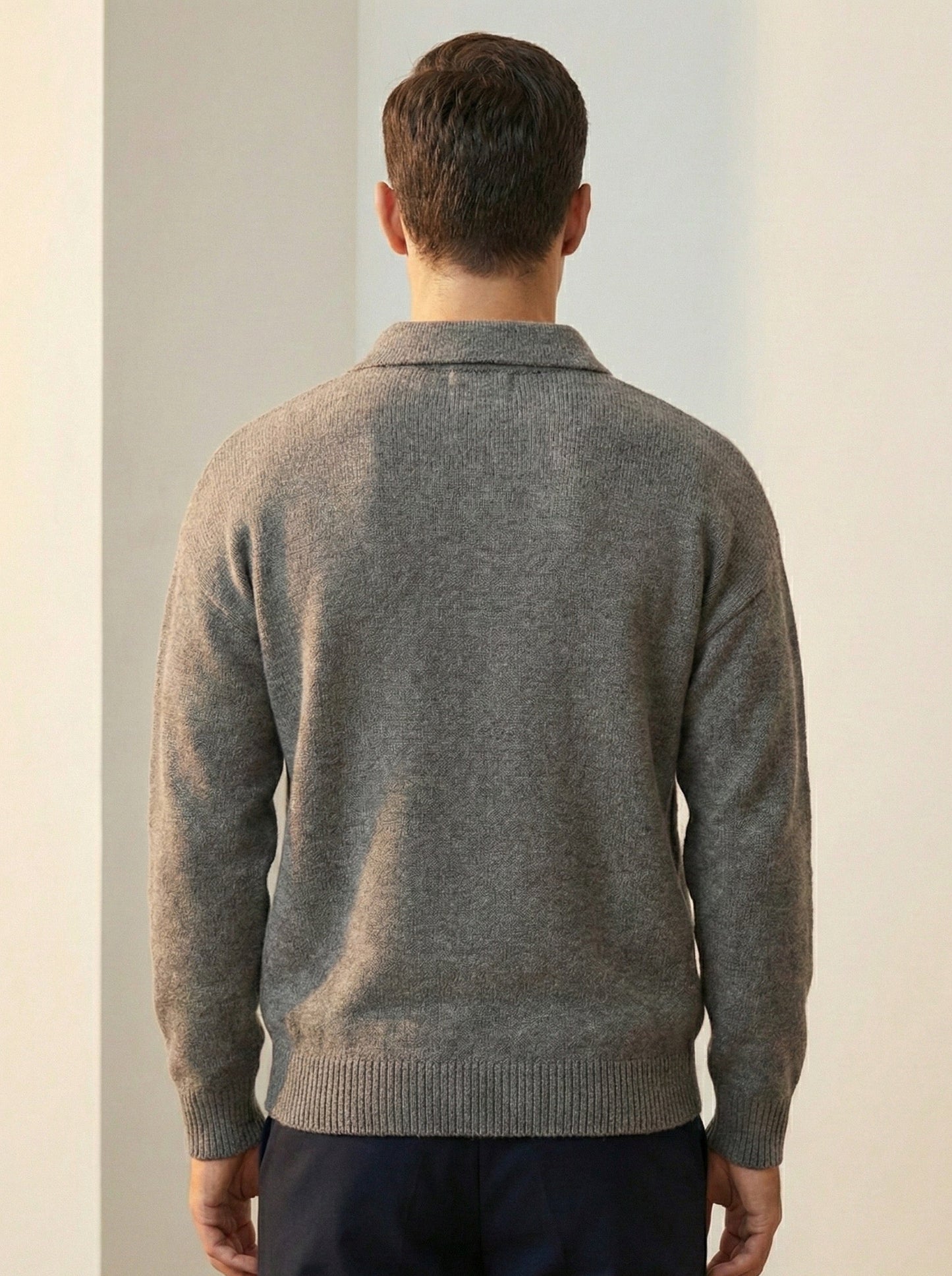 Grey Knitted Polo